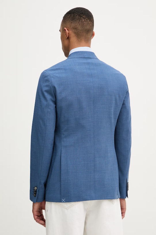 Дрехи Michael Kors елек с едноредно закопчаване мъжки с вълна MK0SB01025 син