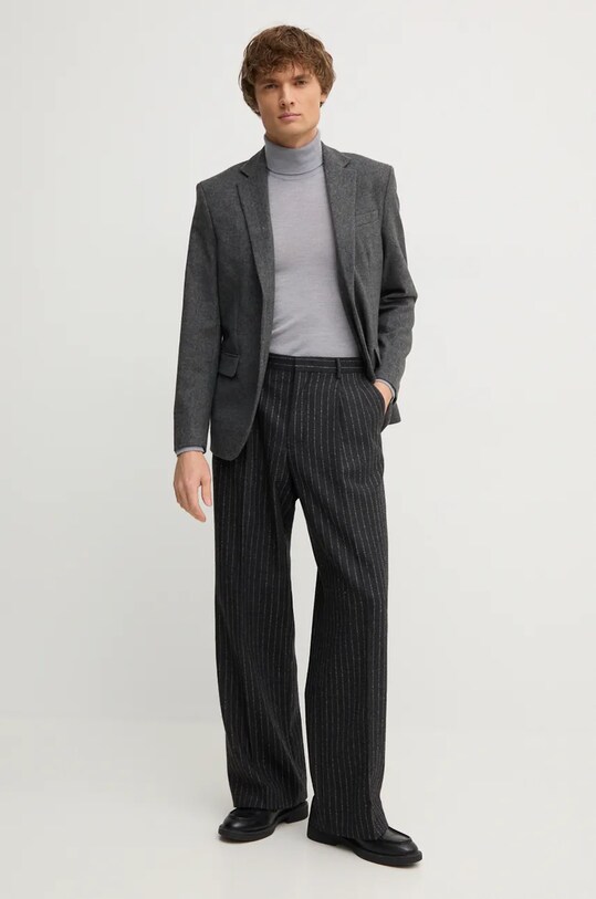 Пиджак с примесью шерсти United Colors of Benetton 2JGSUW01S серый AW24