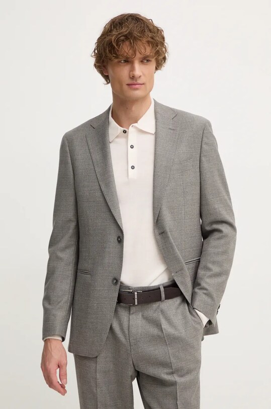 BOSS costum de lana 50528151 gri AW24
