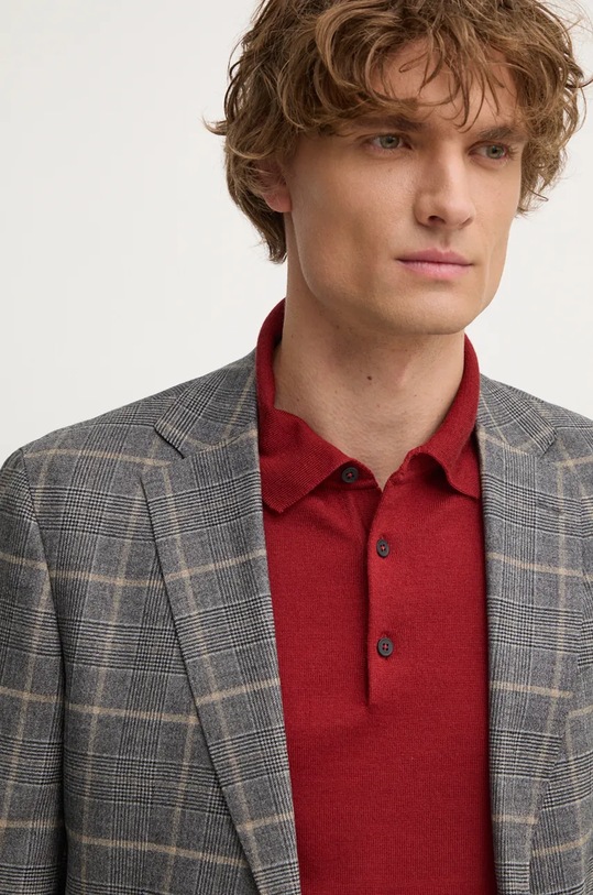 Шерстяной костюм BOSS 50528162 серый AW24