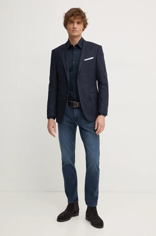 BOSS geaca de lana 50528083 bleumarin AW24