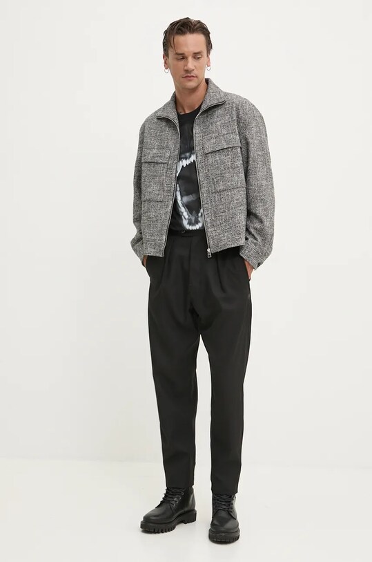 Куртка з домішкою вовни HUGO 50524900 сірий AW24