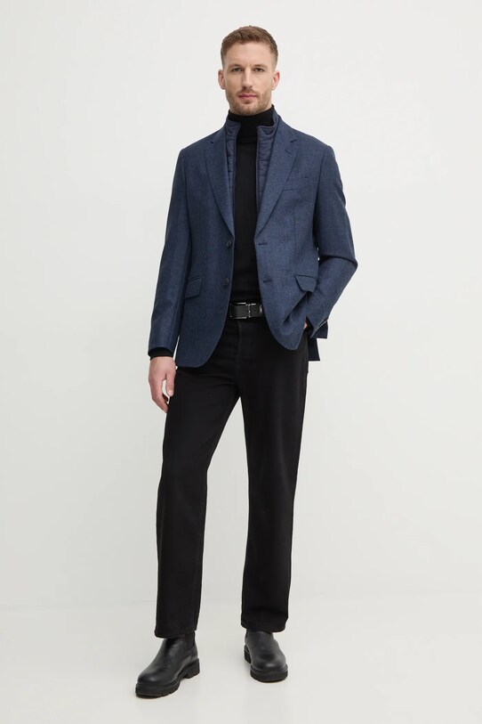 Вовняний піджак Hackett London HM443438R темно-синій AW24