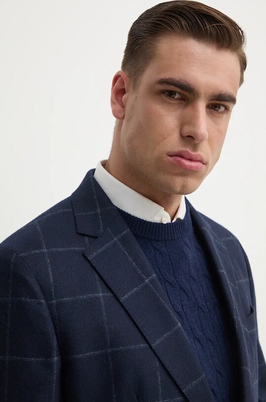 Hackett London geaca de lana HM470548R bleumarin