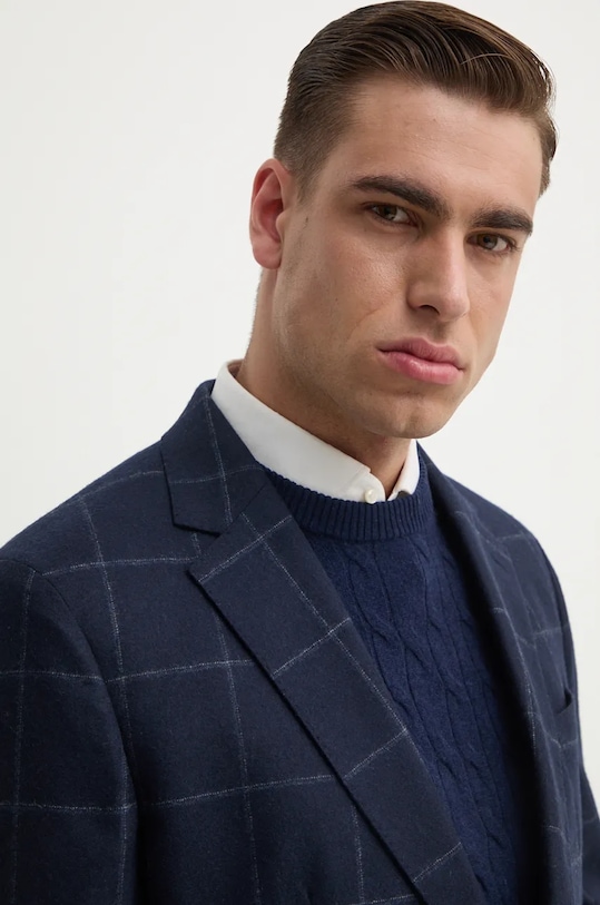 Вовняний піджак Hackett London HM470548R темно-синій