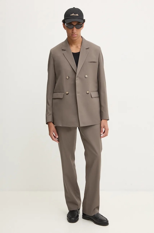 Вълнено сако Nanushka RENAN NM24PFJK00593 зелен AW24