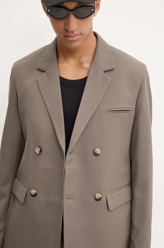 Nanushka marynarka wełniana RENAN NM24PFJK00593 brązowy