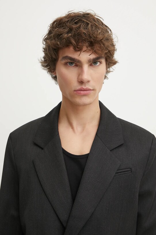 Won Hundred sacou din lână negru 3215.14221