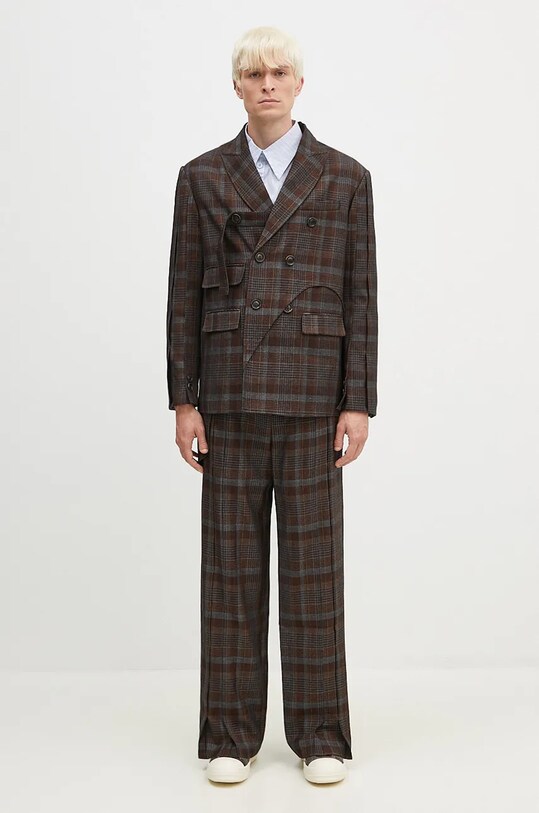 Vlnené sako Andersson Bell Soe Check Wrap Double Breasted Jacket awa628m