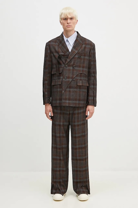 Andersson Bell wool blazer Soe Check Wrap Double Breasted Jacket awa628m
