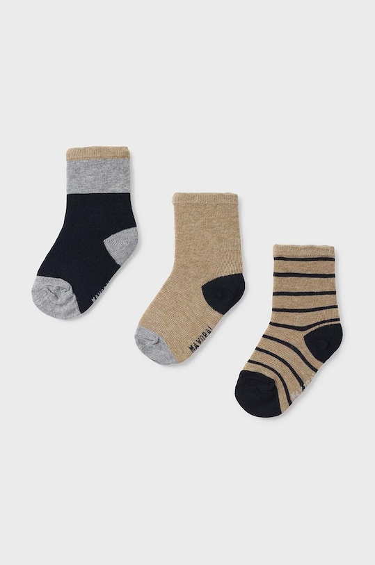 Dječje čarape Mayoral 3-pack niske čarape bež 10757.3B.Skarpetki.9BYH