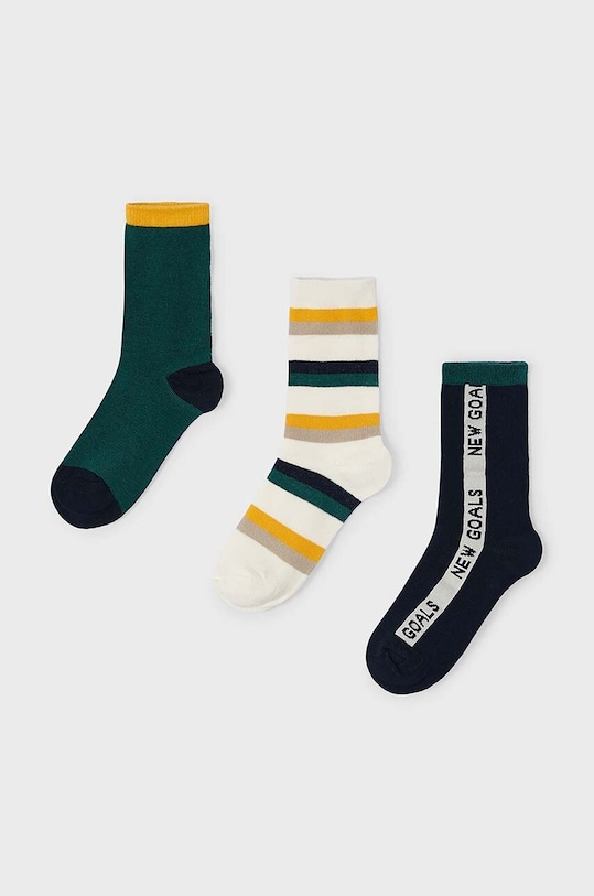 Дитячі шкарпетки Mayoral 3-pack короткі шкарпетки зелений 10803.5J.Skarpetki.9BYH