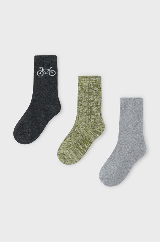 Детски чорапи Mayoral (3 чифта) терлици зелен 10804.5J.Skarpetki.9BYH
