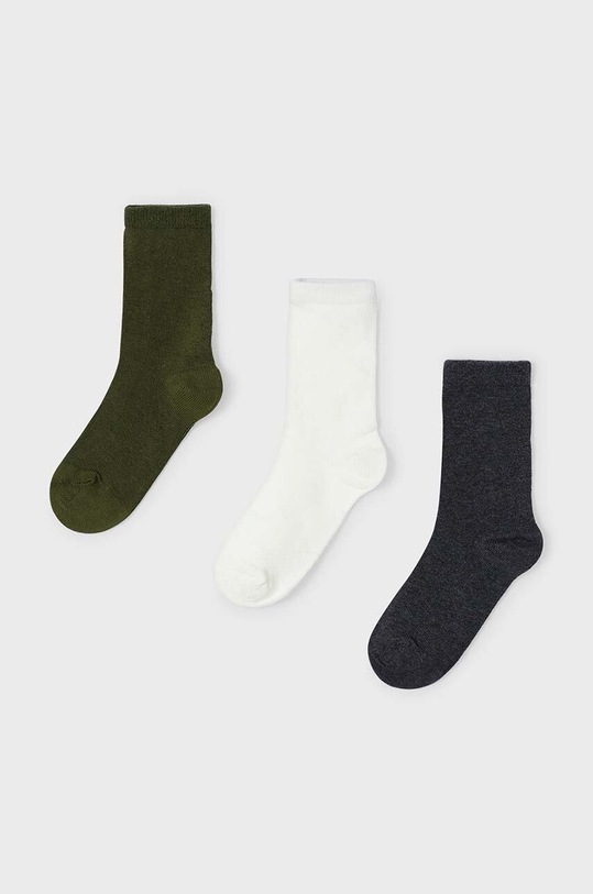 Mayoral skarpetki dziecięce 3-pack skarpetki długie zielony 10806.5J.Skarpetki.9BYH