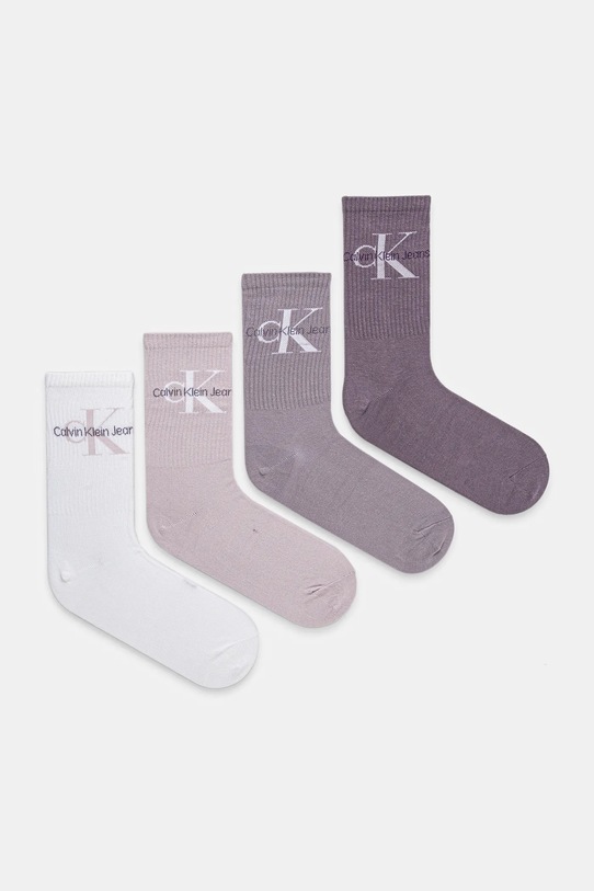 Calvin Klein Jeans zokni 4 pár hosszúszárú zokni lila 701229462