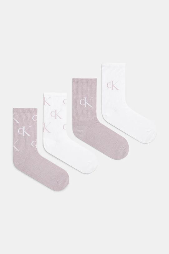 Čarape Calvin Klein Jeans 4-pack visoke čarape ljubičasta 701229463