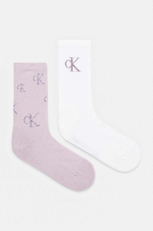 Calvin Klein Jeans skarpetki 2-pack skarpetki długie fioletowy 701229465