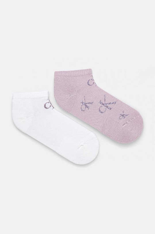 Calvin Klein Jeans skarpetki 2-pack skarpetki krótkie fioletowy 701229470