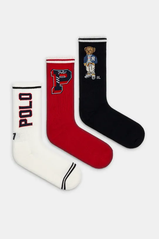 Κάλτσες Polo Ralph Lauren 3-pack ψηλές κάλτσες σκούρο μπλε 455955253