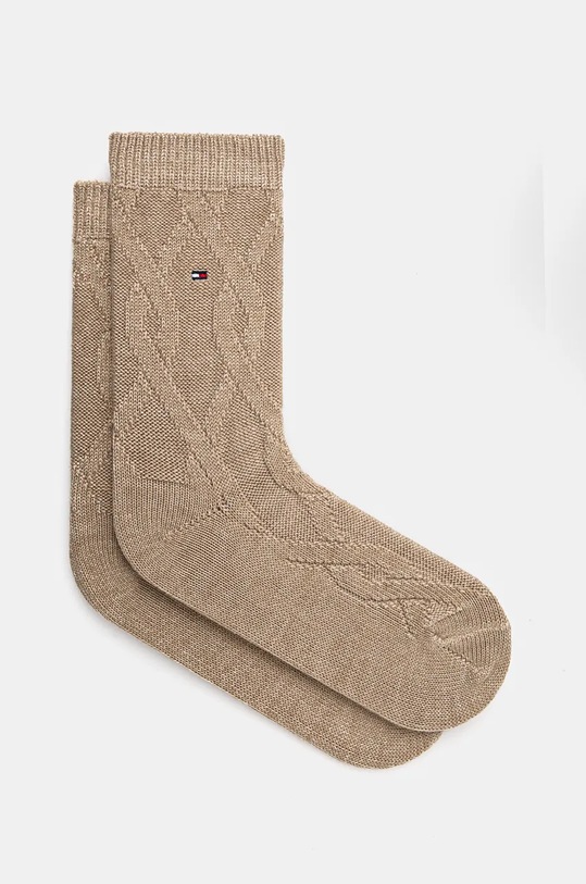 Ponožky Tommy Hilfiger dlouhé ponožky béžová 701229860