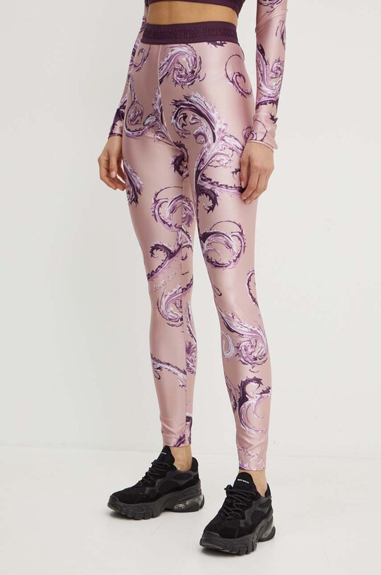 Versace Jeans Couture legginsy wzorzyste różowy 77HAC101.JS360