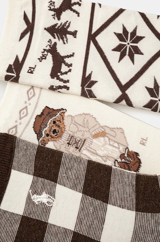 Ponožky Polo Ralph Lauren 3-pack 455956279 béžová NC24