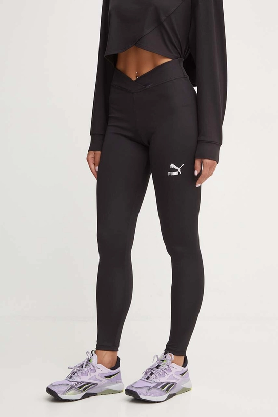 Puma legginsy treningowe Classics z elastanem czarny 626578