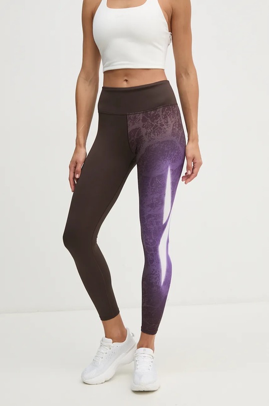 Tréningové legíny Reebok LUX Collection s elastanom hnedá 100205574