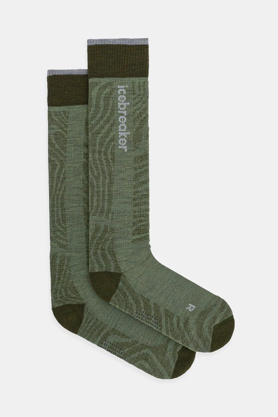 Icebreaker ciorapi de schi Merino Ski+ Light Mountain Contour verde IB0A573M03U1