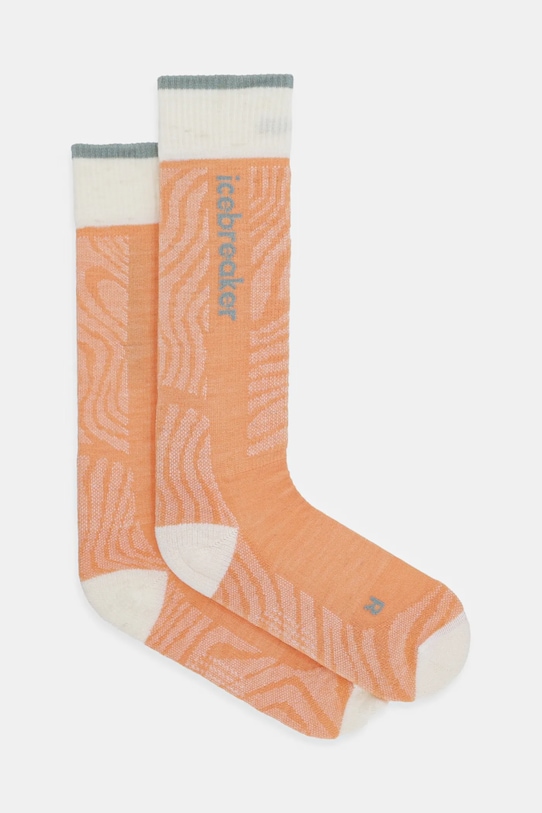 Lyžiarske ponožky Icebreaker Mer Ski+ Light OTC Mountain Contour oranžová IB0A573M03V1