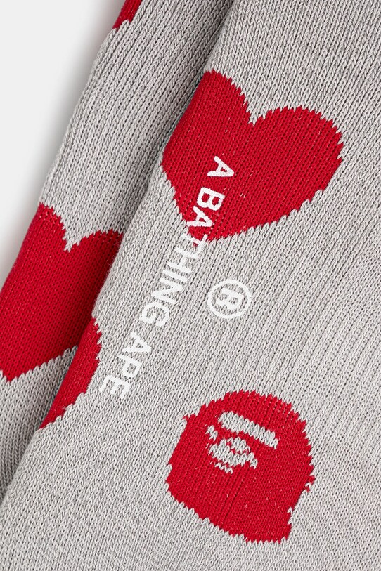 Čarape A Bathing Ape I Love Bape Monogram 1K80284001 siva AW24