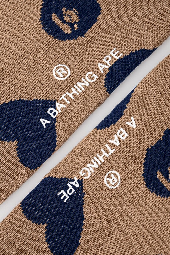 A Bathing Ape socks I Love Bape Monogram 1K80284001 brown AW24