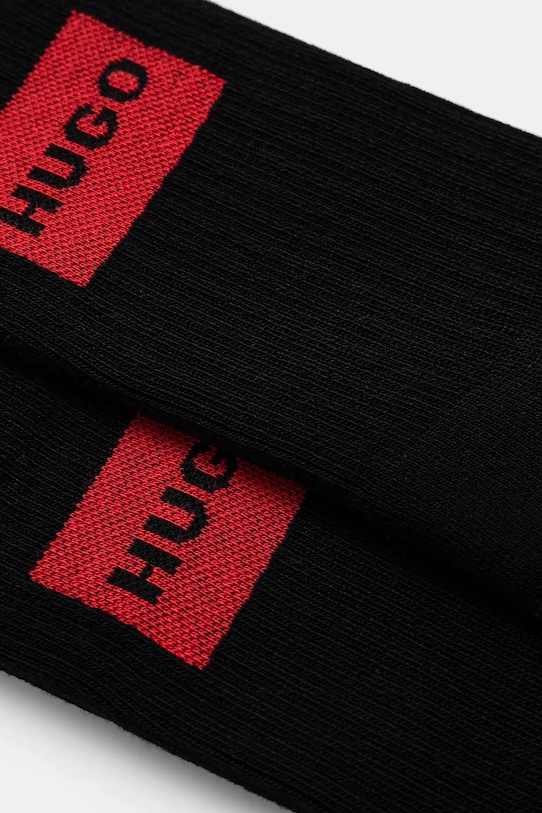 Ponožky HUGO 2-pak 2P QS RIB LABEL CC W 50510661 čierna AA00