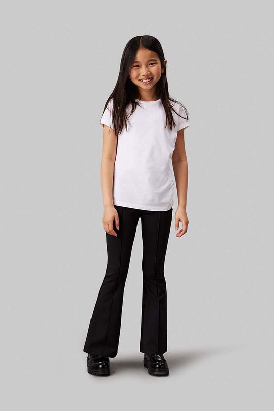 Detské legíny Calvin Klein Jeans PUNTO TAPE FLARE s elastanom čierna IG0IG02518.9BYH.104.116