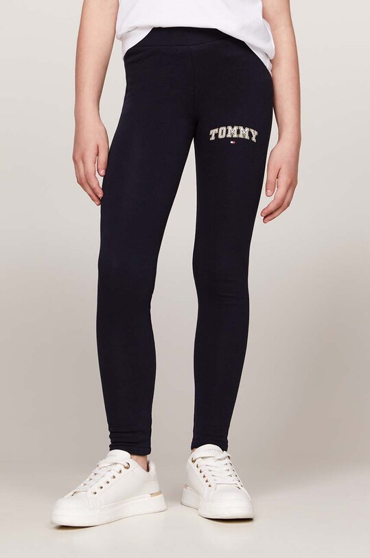 Detské legíny Tommy Hilfiger VARSITY FITTED LEGGING tmavomodrá KG0KG08082.9BYH.86.122