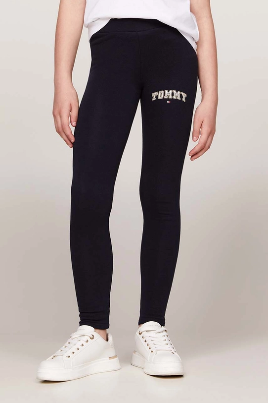 Tommy Hilfiger legginsy dziecięce VARSITY FITTED LEGGING granatowy KG0KG08082.9BYH.86.122