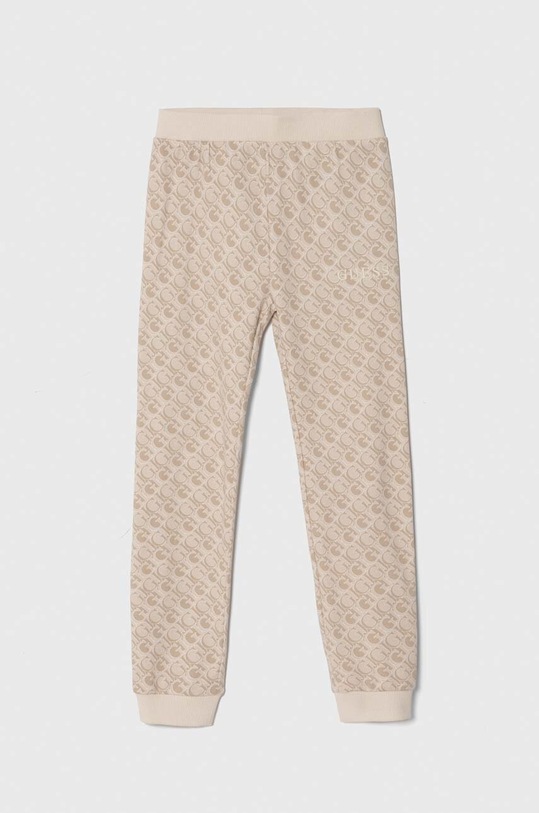 Detské bavlnené tepláky Guess bavlna béžová J4YQ11.KA6R4.9BYH