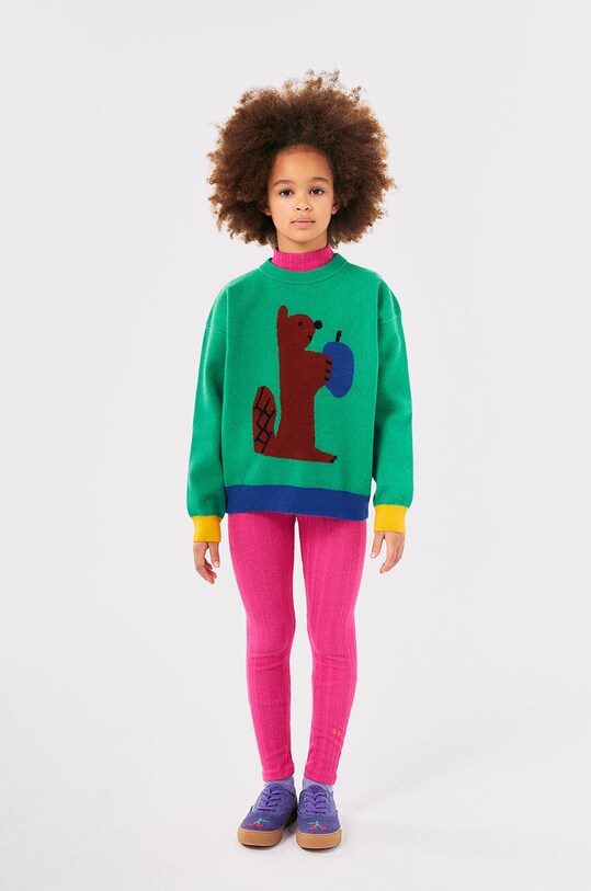 Bobo Choses leggins copii tricotaj roz 224AC090