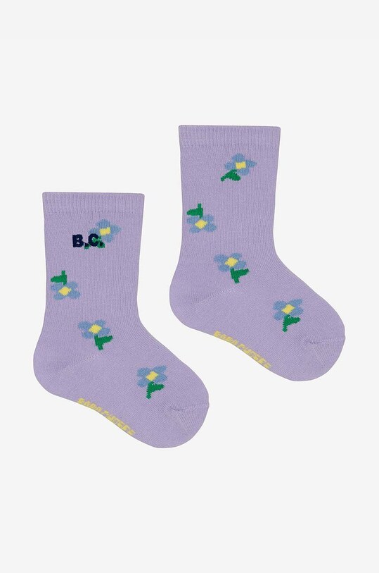 Детские носки Bobo Choses Pansy Flower длинные носки фиолетовой 224AH004