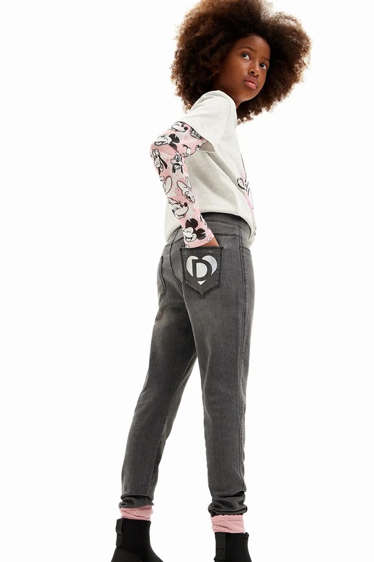 Detské legíny Desigual s elastanom čierna 24WGKD01