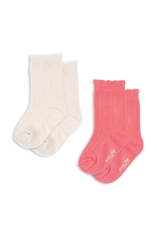Konges Sløjd skarpetki dziecięce 2 PACK POINTELLE SOCKS 2-pack skarpetki długie różowy KS101352