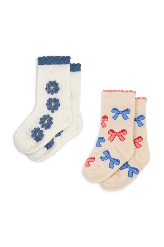 Konges Sløjd skarpetki dziecięce JAQUARD SOCKS 2-pack skarpetki długie beżowy KS101361