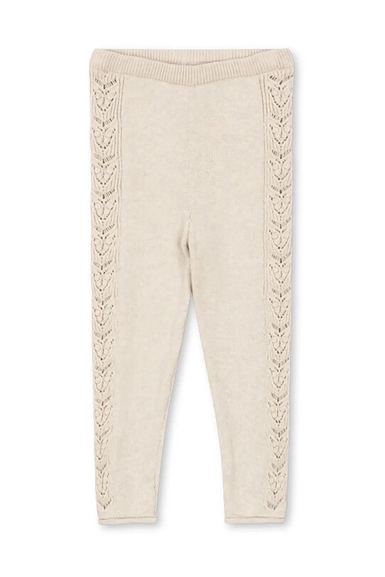 Konges Sløjd leggins copii CABBY KNIT PANTS bumbac bej KS101447