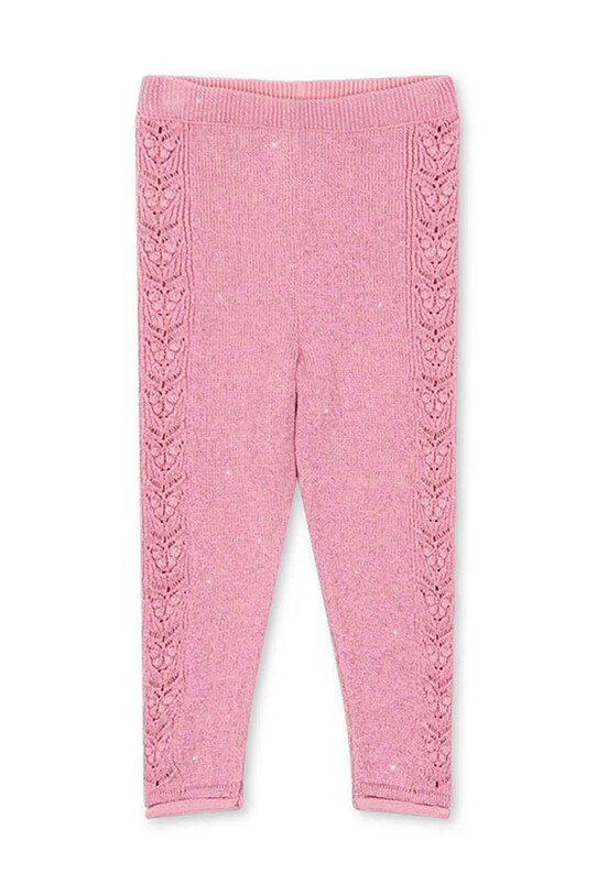 Konges Sløjd leggins copii CABBY KNIT PANTS bumbac roz KS101447