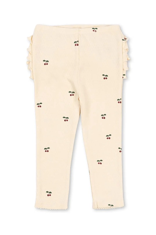 Bavlnené legíny pre bábätká Konges Sløjd SUI FRILL PANTS GOTS bavlna béžová KS101697