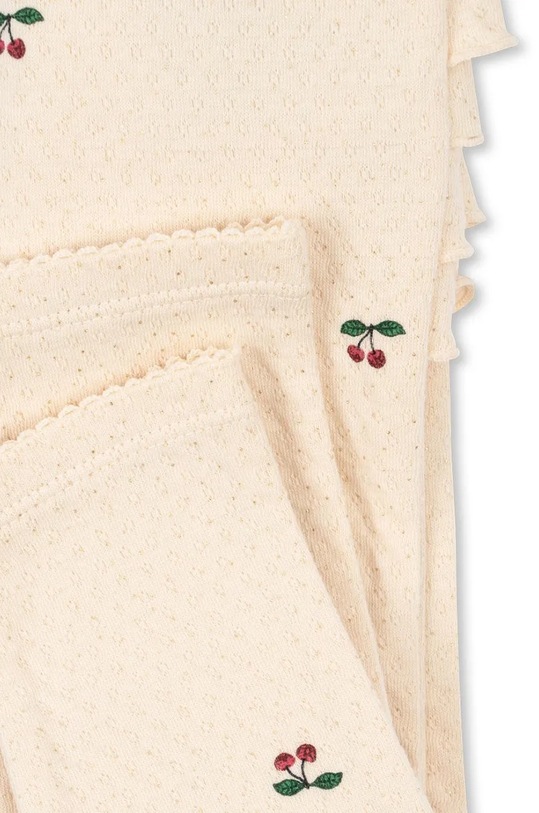 Bavlnené legíny pre bábätká Konges Sløjd SUI FRILL PANTS GOTS KS101697 béžová