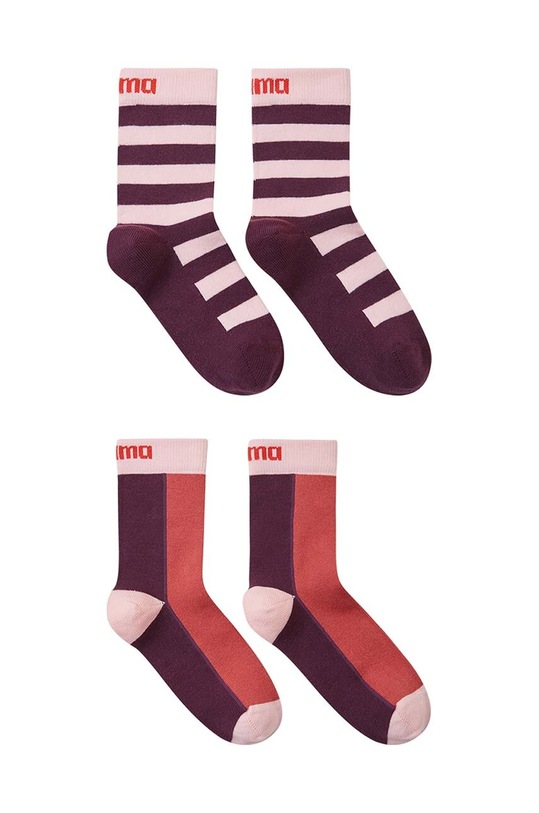 Дитячі шкарпетки Reima Jalkaan 2-pack 5300046D.G.9BYH бордо AW24