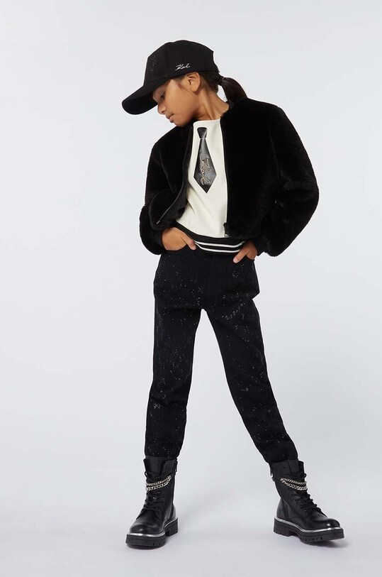 Karl Lagerfeld leggins copii tricotaj negru Z30202.156.162