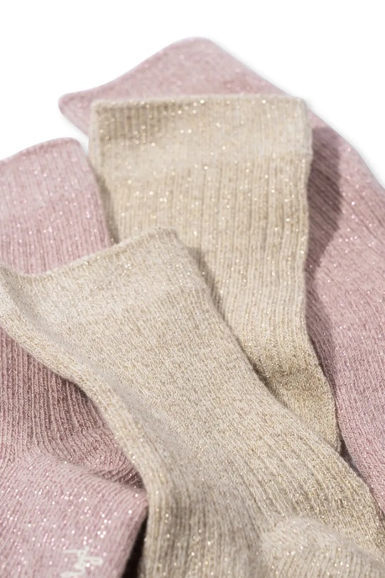 Παιδικές κάλτσες Konges Sløjd 2 PACK RIB GLITTER SOCKS 2-pack KS101856 ροζ AW24