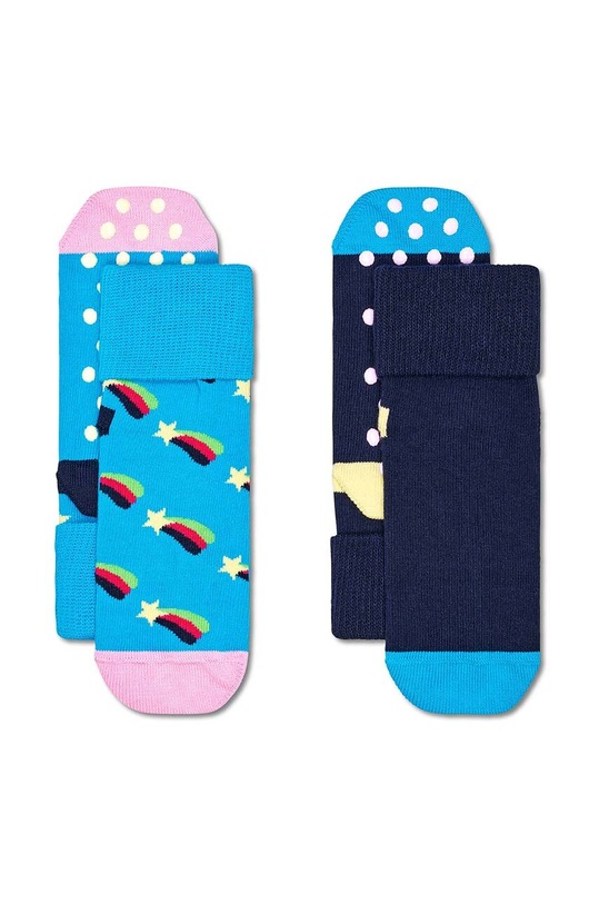 Happy Socks sosete copii Kids Antislip 2-Pack Shooting Star Socks 2-pack cu modele albastru P001481